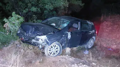 Aydın'da otomobil tarlaya uçtu : Sürücü hastaneye kaldırıldı