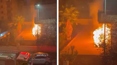 Gaziantep'te park halindeki araç alev topuna döndü