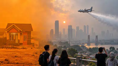 Endonezya'da Orman Yangınlarının Yarattığı Dumana Karşı Kuru Buzla Mücadele