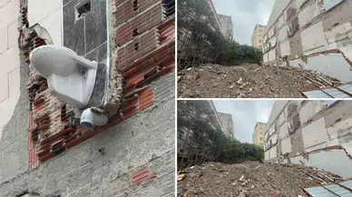 Bayrampaşa’da 'manzaralı klozet' görüntüsü şaşırttı: Koca binayı yıktı klozete dokunmadı