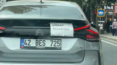 Diyarbakır trafikte güldüren detay: Otomobiline acemiyim yazdı