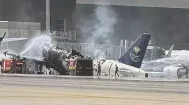 Riyad Havalimanı'na saldırı : Saudia Airlines'a ait uçak yandı