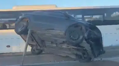 Eskişehir çevreyolunda takla atan otomobil ters döndü