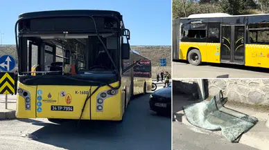 Selçuklu Bulvarı'nda İETT Otobüsü İstinat Duvarına Çarptı