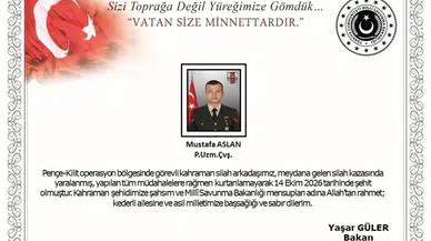 Piyade uzman çavuş Mustafa Aslan şehit oldu