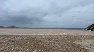 Datça'da Sağanak Sonrası Denizin Rengi Değişti