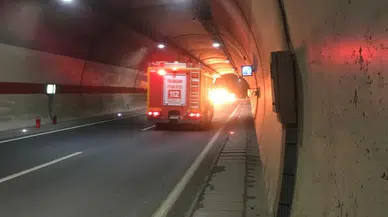 Maçka'da tünelde korkutan kaza