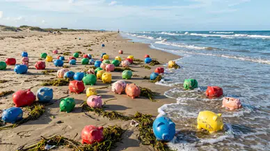 Teksas kıyılarında görülen gizemli plastik kumbaraların kaynağı nedir?