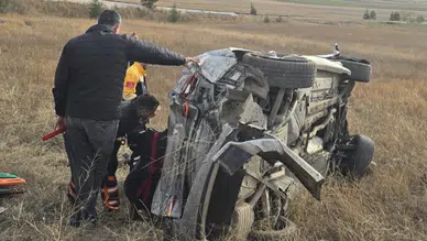 Çankırı'da takla atan otomobil hurdaya döndü: Sürücü yaralandı!