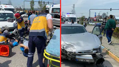 Düzce'de iki otomobil kafa kafaya çarpıştı: 7 yaralı