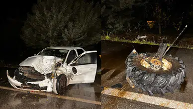 Burdur'da feci kaza! Traktör ile otomobil çarpıştı: 2 yaralı