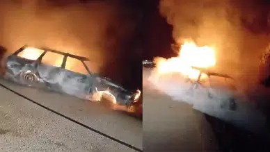 Karabük'te korku dolu anlar: Seyir halindeki otomobil yandı!