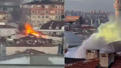 Bahçelievler'de çatı katında yangın: Alevler yan binaya da sıçradı