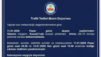 Kocaeli Valiliği motosiklet, scooter ve motokuryelerin trafiğe çıkışını yasakladı