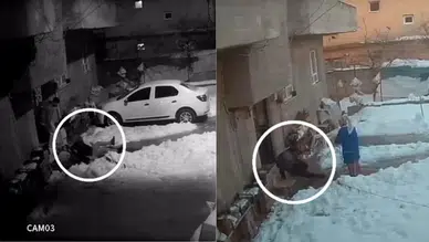 Şanlıurfa'da evden çıkan herkes, buzda kayıp düştü: İşte o anlar
