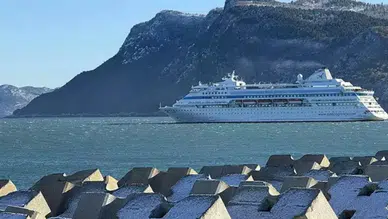 Amasra'da fırtına engeli: Kruvaziyer limana yanaşamadı