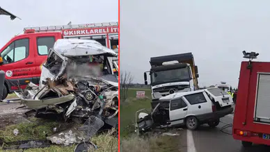 Kırklareli'nde otomobil ile kamyon çarpıştı: 1 ölü, 1 yaralı