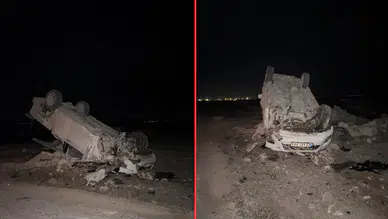 Aksaray Eskil'de otomobil şarampole devrildi: Yaralılar var