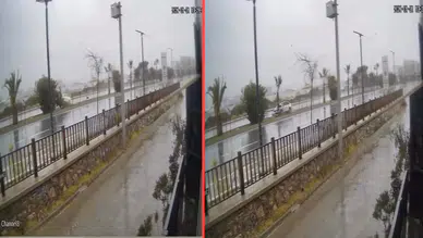 Antalya'da refüjdeki ağaça çarpan otomobil takla attı