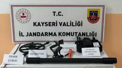 Kayseri'de kaçak kazı yapan 3 kişi suçüstü yakalandı