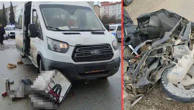 Karabük'te öğrenci servisi ile çarpışan motosiklet sürücüsü öldü
