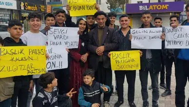 Şanlıurfa'da gençler başlık parası eylemi düzenledi