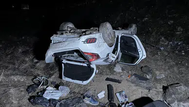 Nevşehir'de otomobil şarampole devrildi : 4 kişi yaralandı