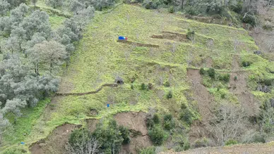 Aydın'da sağanak yağış sonrası heyelan oluştu