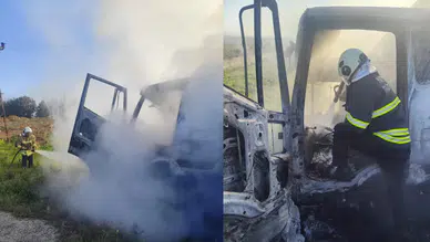 Hatay Kırıkhan'da kamyon alev alev yandı