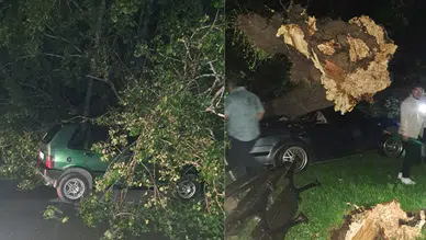 Bartın'da fırtına etkisi : Araçlarda maddi hasar oluştu