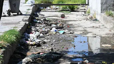 Manisa’da dere temizliğinde yok yok : Koltuk ve bebek bezi çıktı