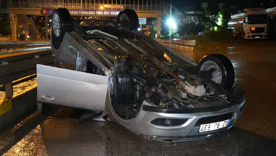 Kırıkkale'de kaza : Otomobil takla attı