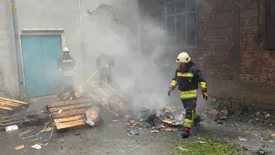 Ordu'da atık malzemelerin olduğu alanda yangın