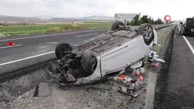Nevşehir'de kontrolden çıkan otomobil takla attı : 2’si bebek 4 kişi yaralı