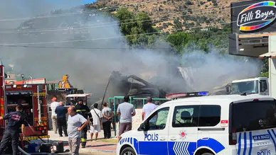 Bodrum'da yapı marketin deposu alev alev yandı : 1 yaralı