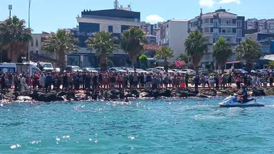 Samsun'da denizde korku dolu anlar