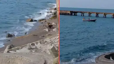 Zonguldak'ta Filyos Sahili'ne İHA vurdu