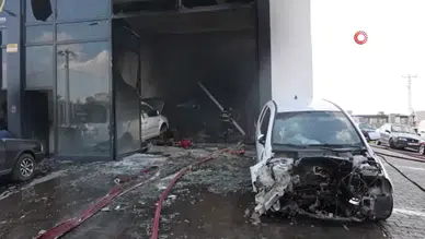 Nevşehir'de oto tamir dükkanında yangın : 5 kişi dumandan etkilendi