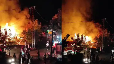 Denizli Acıpayam'da yangın : 2 ev yanarak kül oldu