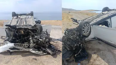 Van'da otomobil kontrolden çıkıp takla attı : 4 yaralı