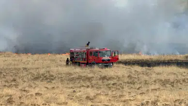 Bitlis'te korkutan yangın ! Rüzgarla yayıldı, 300 dönümlük alan zarar gördü
