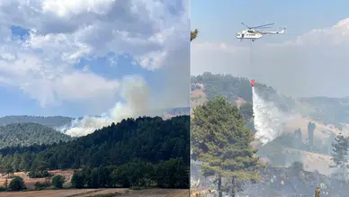 Kahramanmaraş'ta ormanlık alanda yangın : Havadan ve karadan müdahaleyle söndürüldü