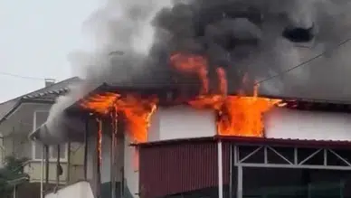 Tokat Erbaa'da iki katlı evde korkutan yangın