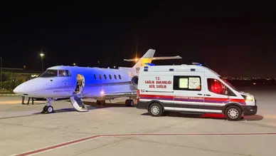 Batman'da 50 günlük Eylül bebek tedavi için ambulans uçakla Konya'ya sevk edildi