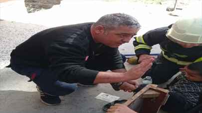 Siirt’te rögara düşen çocuğu itfaiye kurtardı