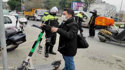 Ataşehir’de elektrikli scooter denetimi 