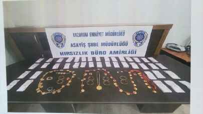 Erzurum’da evden altın ve para çalan zanlı polisin titiz çalışmasıyla yakalandı