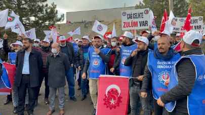 Karabük’te Özçelikİş Sendikası üyesi grup eylemde