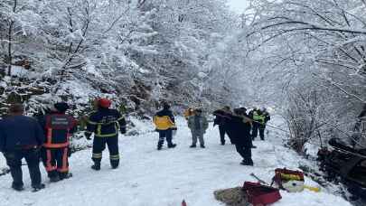 Ordu’da şarampole devrildi