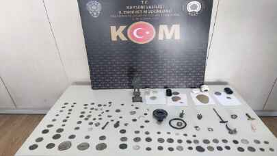 Kayseri’de 106 parça tarihi eser ele geçirildi, 1 şüpheli yakalandı